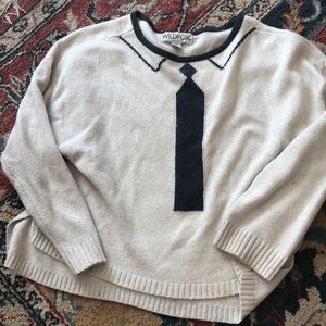 Wildfox cropped tie sweater
